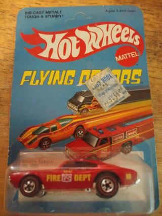 Vintage 1975 Hot Wheels Red Line " Chiefs Special " 7665 On Card