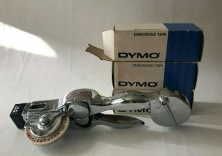 Vintage Dymo - Mite Tape Writer Model M - 22 Embossing Label Maker With Extra Tape