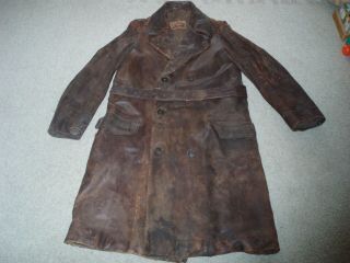 Rare 1st Issue Ww1 Royal Flying Corps Leather Pilot Flying Coat,  Complete.