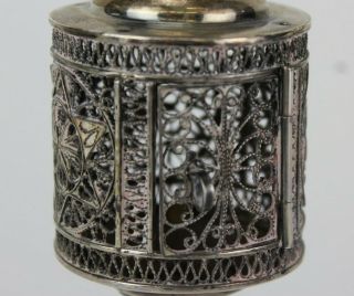 Vintage Sterling Silver Fine Wire Filigree Jewish Judaica Spice Tower NR SMS 2