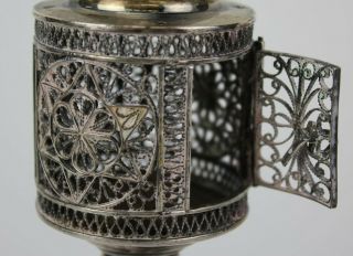 Vintage Sterling Silver Fine Wire Filigree Jewish Judaica Spice Tower NR SMS 3