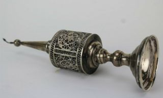 Vintage Sterling Silver Fine Wire Filigree Jewish Judaica Spice Tower NR SMS 6