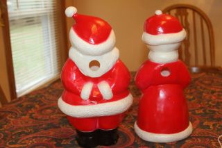 Vintage Blow Mold Santa and Mrs.  Claus 15in 2