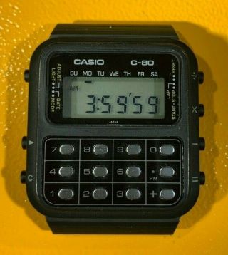 Vintage Casio C - 80 Calculator Watch 133