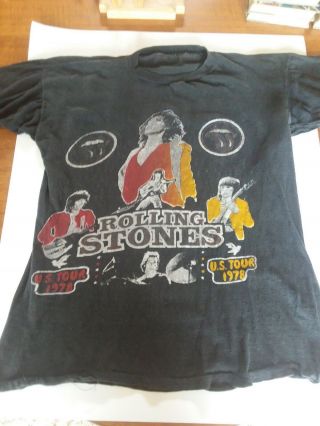 Vintage Rolling Stones Tour T - Shirt 1978 America Rock N Roll Hipster L@@k