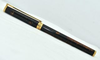 Vintage St Dupont Classique Rollerball Pen Laque De Chine Gold Dust Cap & Barrel