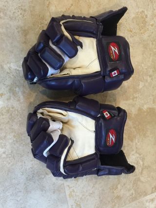 ❤️VINTAGE 2003 NHL Anaheim Mighty Ducks Z Air Easton Hockey Gloves 14.  5 3
