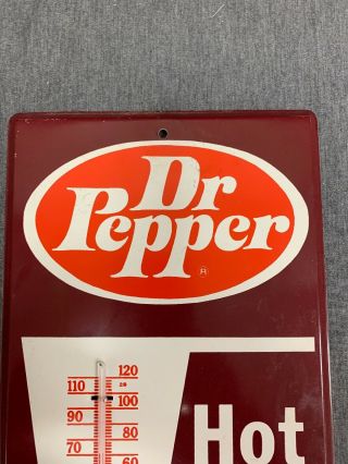 Vintage Dr Pepper Hot or Cold Be a Pepper Advertising Thermometer Sign - HTF 3