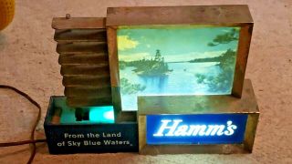 Rare C 1950s Breweriana: Lighted Vintage Hamms Beer Sign All -