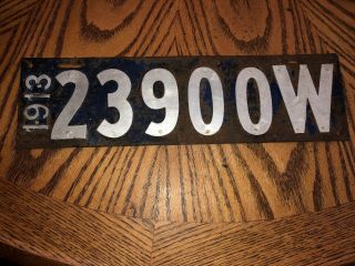 Rare 1913 All - Wisconsin License Plate Vintage 23900