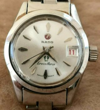 Rado Green Horse Automatic 759 - 1 Stainless Steel 23mm Ladies Watch Vintage 70 