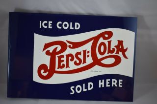 Rare Vintage Pepsi - Cola Ice Cold Flange Sign Nos Reissue 14.  5 X 10 2 Sided