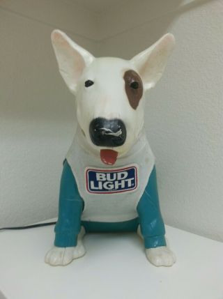 Rare Spuds Mackenzie Bud Light Lamp Sign 15 " Lights Up 1988 Wearing Bud Light T