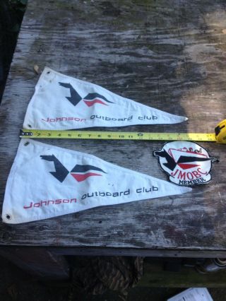 Vintage 2 Flags & Patch Omc Outboard Marine Corporation Evinrude Johnson Motors