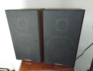 Vintage Marantz Hlm208a 2 Way Stereo Speakers Cosmetic