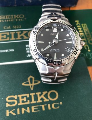 Seiko Kinetic Auto Relay 5j22 - 0a50 Japanese Watch With Papers