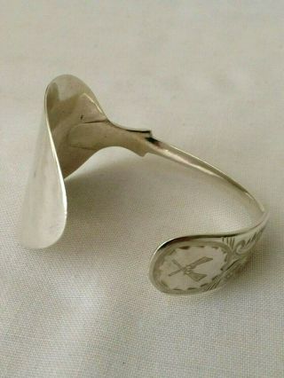 Sterling Silver Spoon Cuff Bracelet 46g Crafted From Art Deco Spoon Dated 1923 2