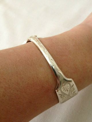 Sterling Silver Spoon Cuff Bracelet 46g Crafted From Art Deco Spoon Dated 1923 5