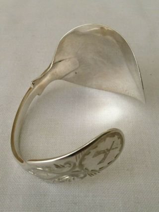 Sterling Silver Spoon Cuff Bracelet 46g Crafted From Art Deco Spoon Dated 1923 8