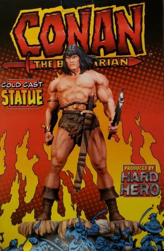 2008 Marvel Hard Hero Conan The Barbarian 14 " Statue Mib Limited 1000 Rare