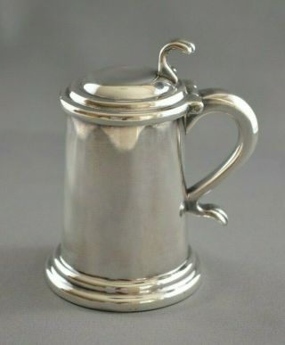 Vintage Dunhill England Silverplate Tankard Bumper Beer Stein Table Lighter