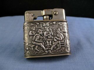 Art Deco Sterling Silver Myflam Petrol Pocket Lighter Vintage Smoking Pipe