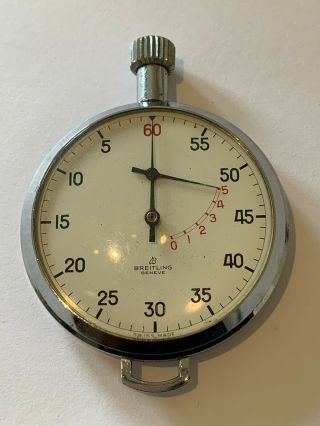 Vintage 1960’s Breitling Geneve Pocket Watch Shape Stopwatch 5 Min Countdown