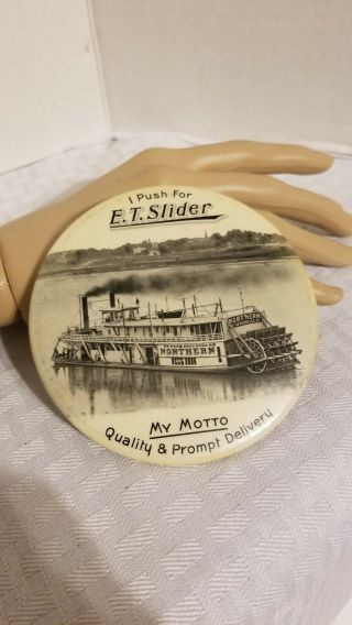 Vintage Pocket Mirror Advertising Et Slider Albany Louisville Ky Riverboat