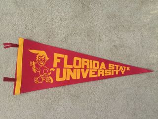 Vintage Full Size Sports Pennant - Florida State University Very Rare Size 30 "