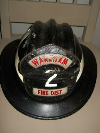 Vintage Wareham,  Massachusetts Fire Dist.  Helmet With Shield Gentex Corp.