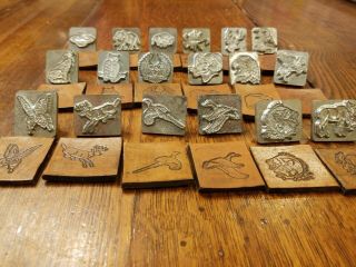 18 CRAFTOOL 3D Leather stamps - VINTAGE - DISCONTINUED with handle 3