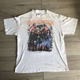 Vintage 90’s Slaughter Stick It To Ya 1990 Rock Glam Concert Tour T Shirt Xl