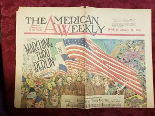 Vintage Newspaper Page The American Weekly January 10,  1943 Marching Thru Berlin