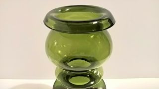 Finland Vtg 1960s Art Green Glass 