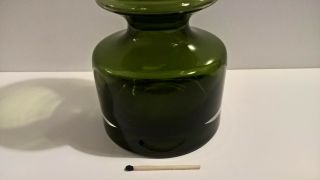 Finland vtg 1960s art green glass ' Pompadour ' vase Riihimaki Nanny Still Nordic 3