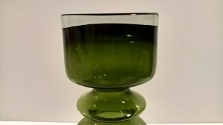 Finland vtg 1960s art green glass ' Pompadour ' vase Riihimaki Nanny Still Nordic 6