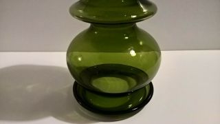 Finland vtg 1960s art green glass ' Pompadour ' vase Riihimaki Nanny Still Nordic 7