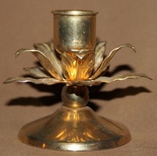 Small Vintage Brass Candle Holder Flower Shape