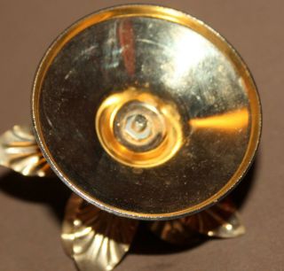 Small vintage brass candle holder flower shape 6
