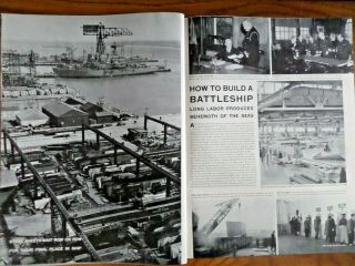 1942 Photo Article Ad Ww 2 How To Build A Battleship Philadelphia Navy Yard