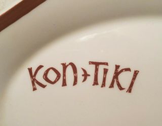 Paul Mccobb Vtg Mcm Kon Tiki Bar Table Art Pottery Hawaiian Ceramic Plate China