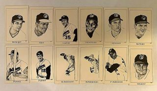 1970 Carl Aldana Baltimore Orioles World Series Champion Set Of 12 Rare