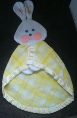 Vintage 1979 Fisher Price Bunny Rabbit Yellow Security Blanket Lovey