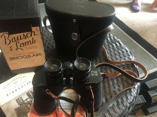 Vintage Bausch & Lomb 7x35 Stereo Prism Binoculars /Case/Box Paperwork Excell 2
