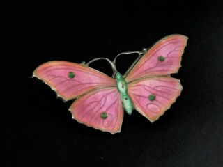Rare Art Nouveau Antique Solid Silver Enamel Butterfly Brooch,  J Atkinson & Sons 3