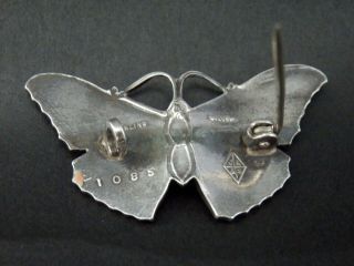 Rare Art Nouveau Antique Solid Silver Enamel Butterfly Brooch,  J Atkinson & Sons 4
