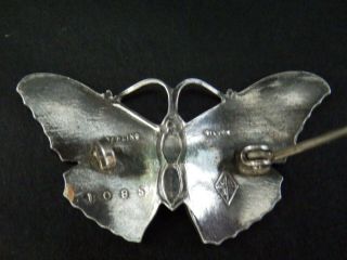 Rare Art Nouveau Antique Solid Silver Enamel Butterfly Brooch,  J Atkinson & Sons 5