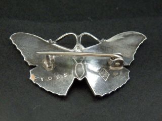 Rare Art Nouveau Antique Solid Silver Enamel Butterfly Brooch,  J Atkinson & Sons 8
