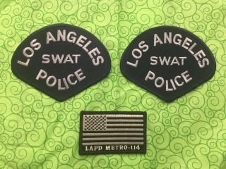 Obsolete Vintage Los Angeles Pd Metro Swat Patch Set