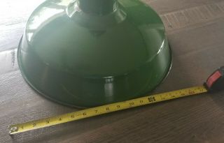 Vintage 16 inch Green and White Porcelain industrial Barn Light with assembly 6